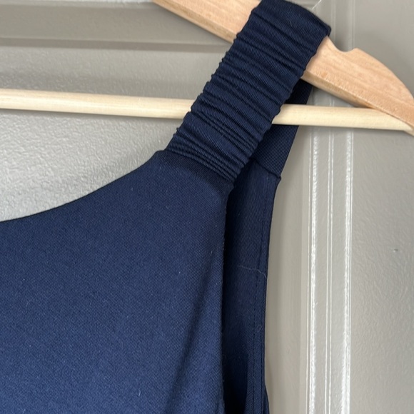 Rebecca Taylor Navy Blue Modal Blend Twist Front Dress | NWT Size M - Picture 9 of 11